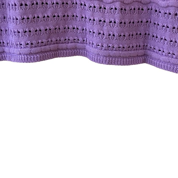 70/21 Pointelle Knit Crochet‎ Square-Neck Sweater Top NWT - Picture 11 of 13